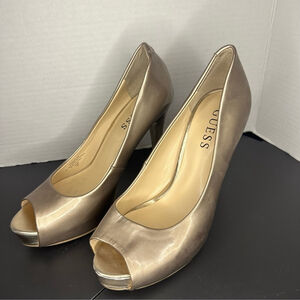 Guess Women’s Size (6 1/2) Tan / Taupe Open Toe High Heels